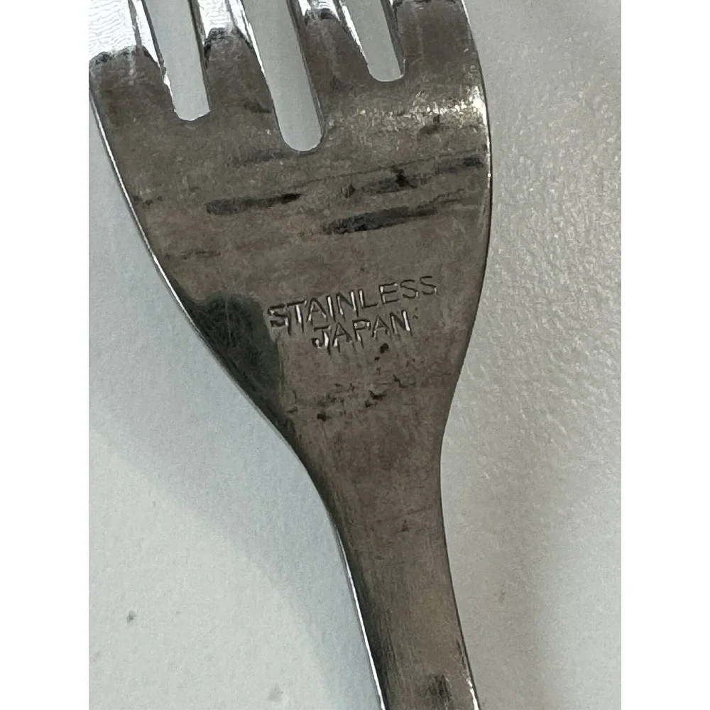 10 Vintage Forks MCM Stanley Roberts flatware provincial walnut Wood Inlay